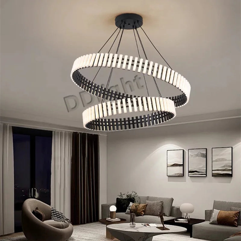 DecorBites™ Lstre Modern Circle Chandelier for Bright 360° Lighting in Living Room, Bedroom, Kitchen