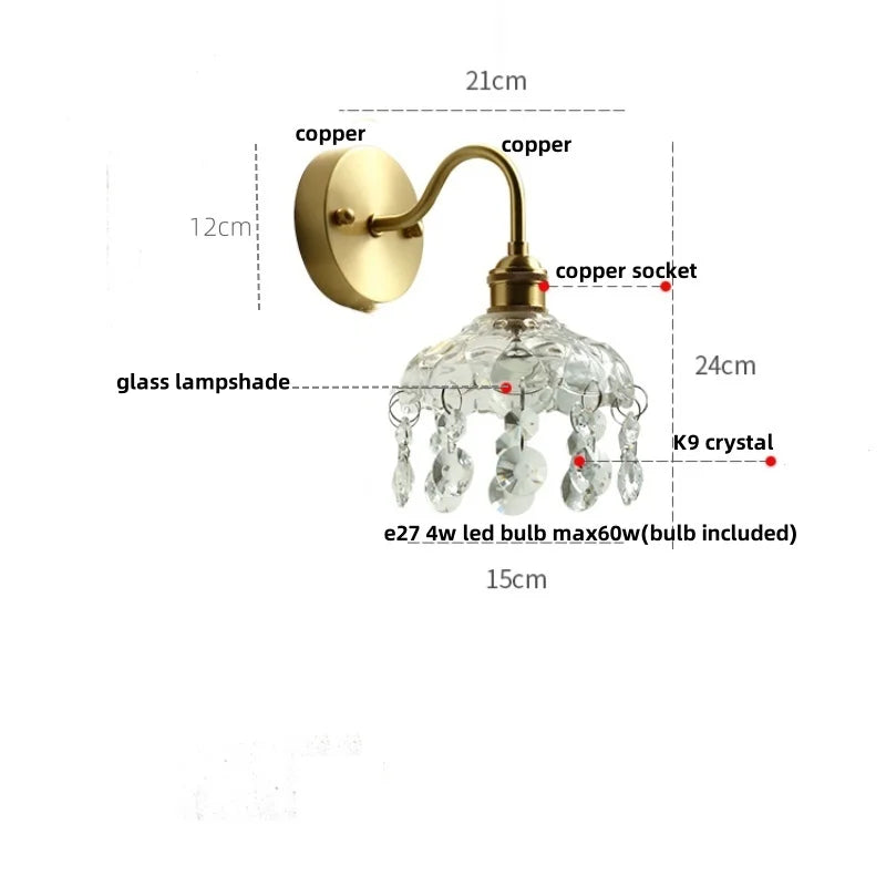 DecorBites™ Conch Copper LED Wall Light Fixture with Pull Chain Switch