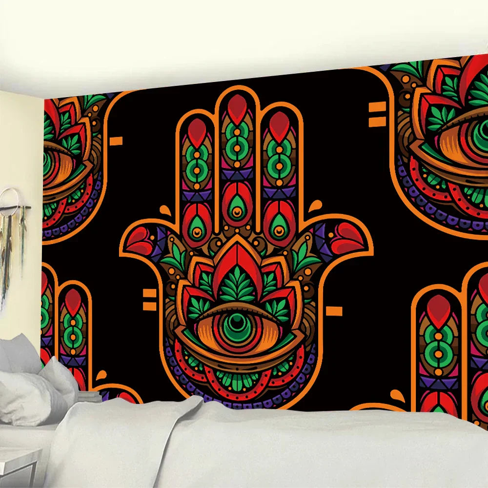 DecorBites™ Lucky Hand Mandala Tapestry Wall Hanging Boho Decor