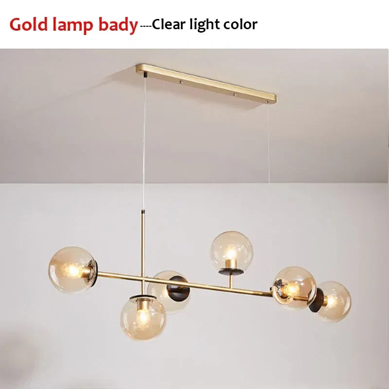 DecorBites™ Glass Ball LED Pendant Light Modern Chandelier for Living Room Decor