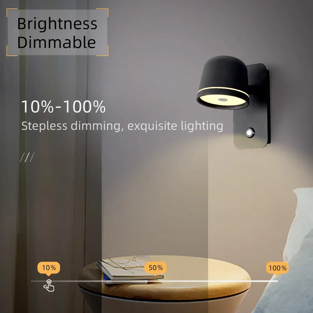 DecorBites™ LED Wall Lamp: Touch Dimmer, Adjustable 3-CCT Brightness Wall Sconce
