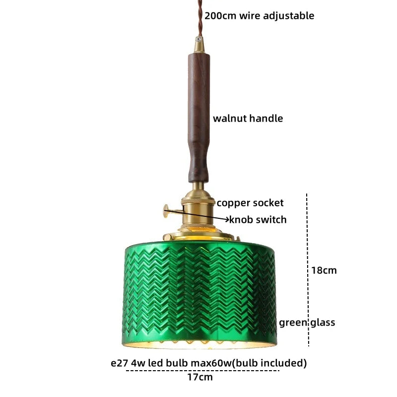 DecorBites™ Copper Walnut LED Pendant Lights, Modern Hanging Lamp for Hallway, Bedroom, Dining Room