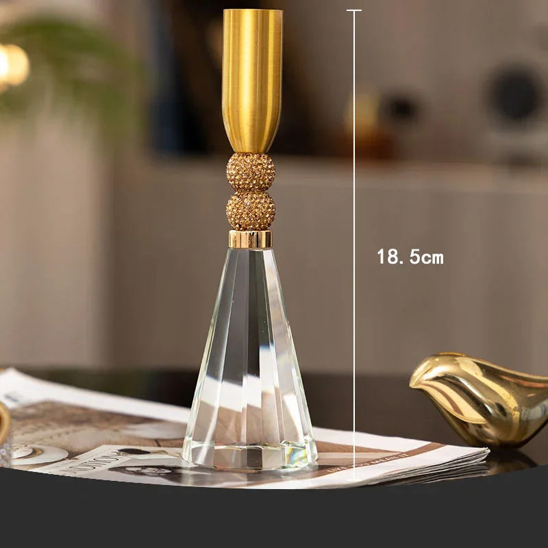 DecorBites™ Crystal Lotus Candle Holder Desk Decor Romantic Candlestick Modern Home Accents