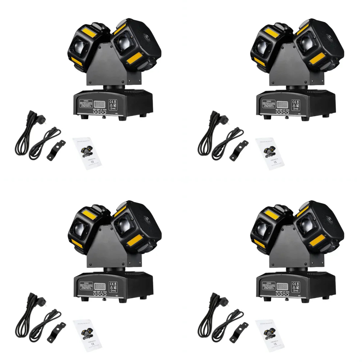 DecorBites™ 8x12W RGBW 140W Dual Head LED Beam & Strobe & Laser 3-in-1 DJ Light