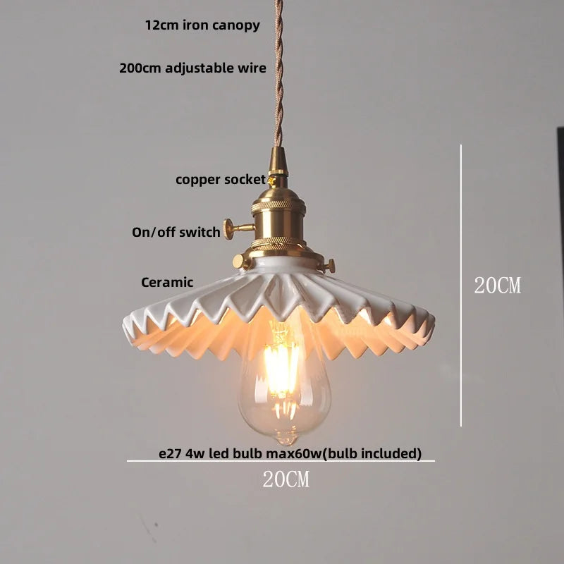 DecorBites™ Ceramic LED Pendant Light Fixture for Home Decor Minimalism Hanging Lamp