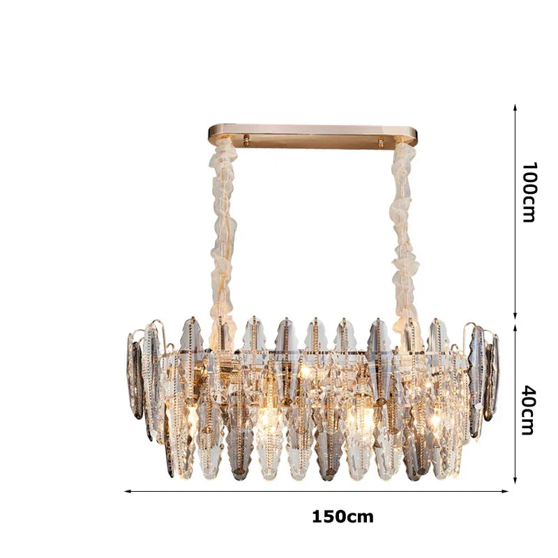 DecorBites™ Gold Crystal Chandelier Lighting for Living Room
