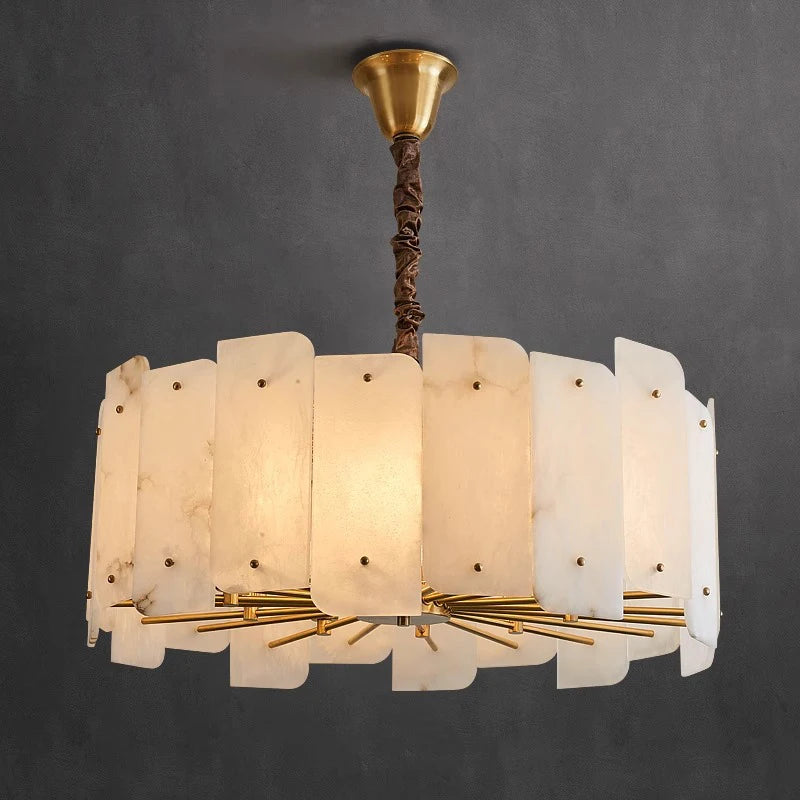 DecorBites™ Brass Stone Pendant Light Dimmable E14 Bulb for Dining Room