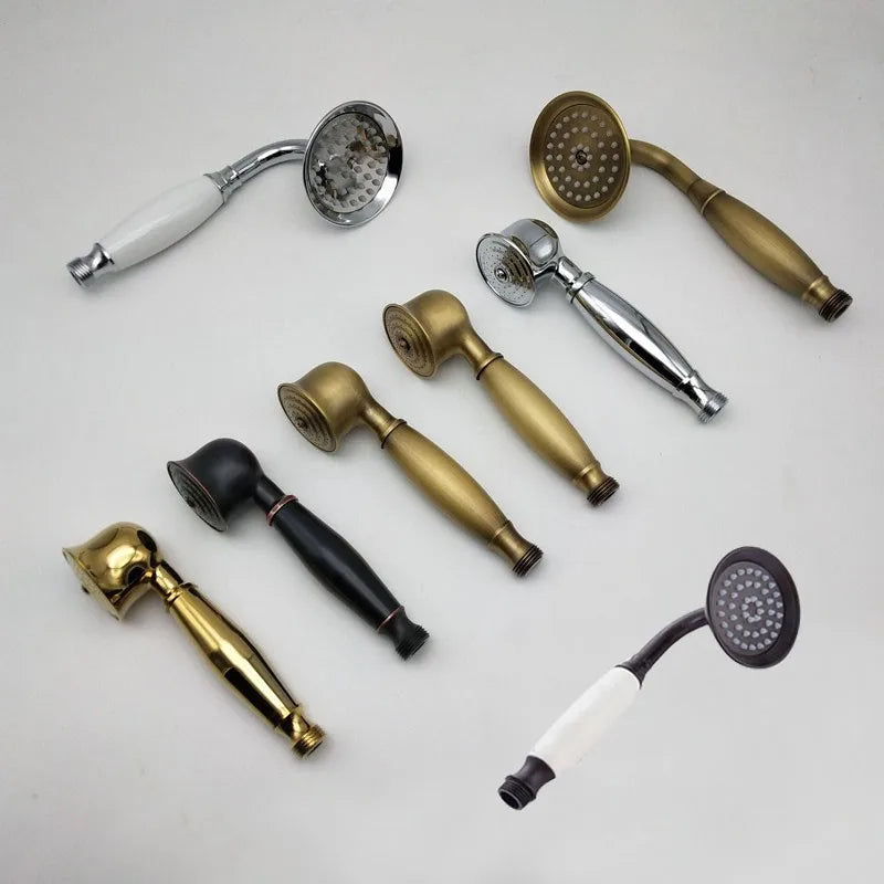 DecorBites™ Antique Handheld Shower Head with Holder, Plumbing Hose, and Toilet Bidet Sprayer