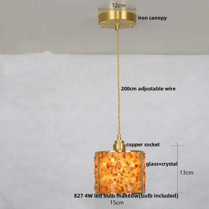 DecorBites™ Glass Crystal LED Pendant Light - Adjustable Luxury Fixture for Kitchen, Foyer, Bathroom