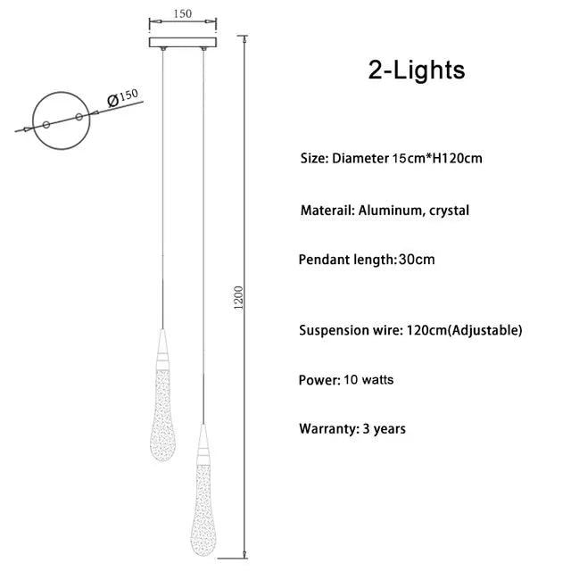 DecorBites™ Crystal LED Chandelier: Modern Loft Art Pendant Lighting for Restaurant, Bar, Staircase