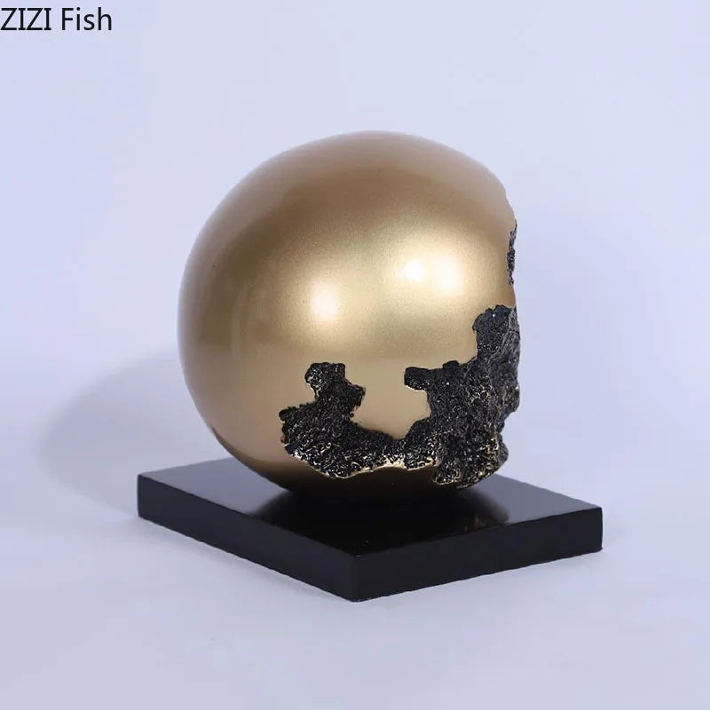 DecorBites™ Bronze Sphere Sculpture Desk Ornament Modern Home Decor