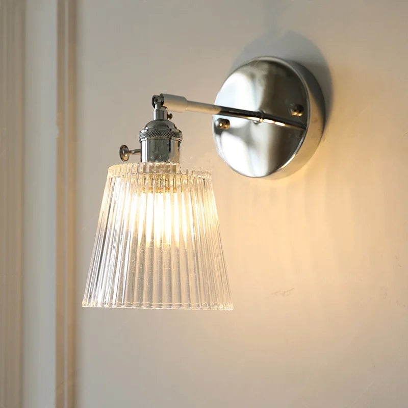 DecorBites™ Clear Glass Iron Wall Lamp - Dual Light Up Down Rotate for Home Décor