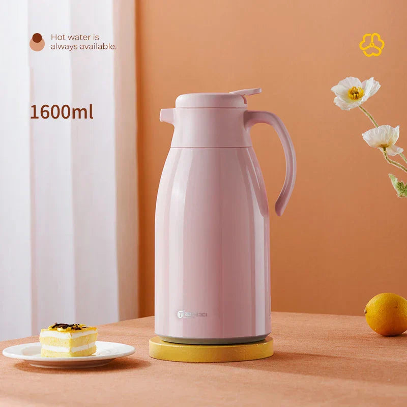DecorBites™ Glass Insulation Kettle: Large Capacity Thermos Bottle for Long-Term Hot/Cold Drinks