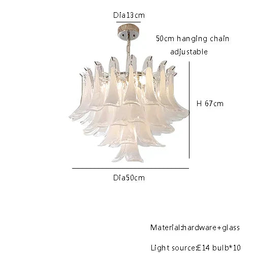 DecorBites™ French White Glass Pendant Lights: Luxury LED Hanging Lamps for Living & Dining Rooms