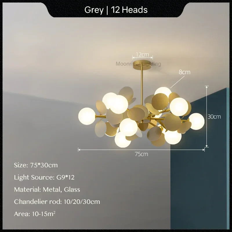 DecorBites™ Glass Hanging Ceiling Lamp for Kids Room, Living Room, Bedroom - Modern Chandelier & Home Decor