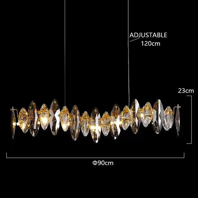 DecorBites™ Ash Crystal Ceiling Chandeliers: Modern Home Decor Hanging Lighting