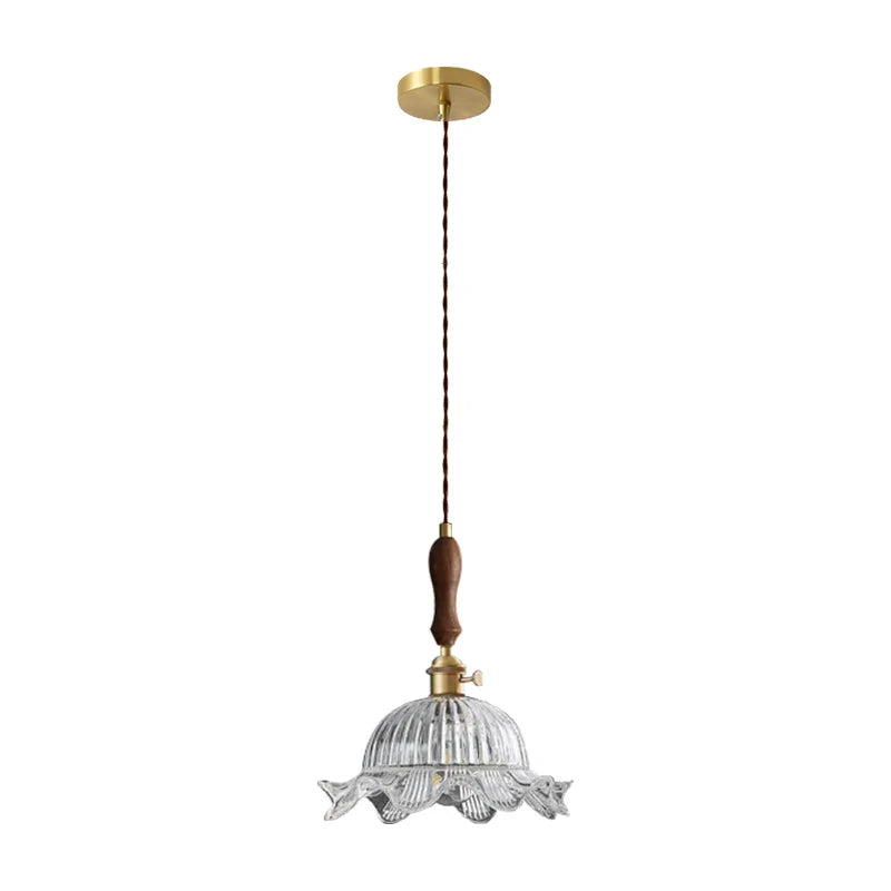 DecorBites™ Clear Glass LED Hanging Lamp French Style Pendant Light for Home Decor