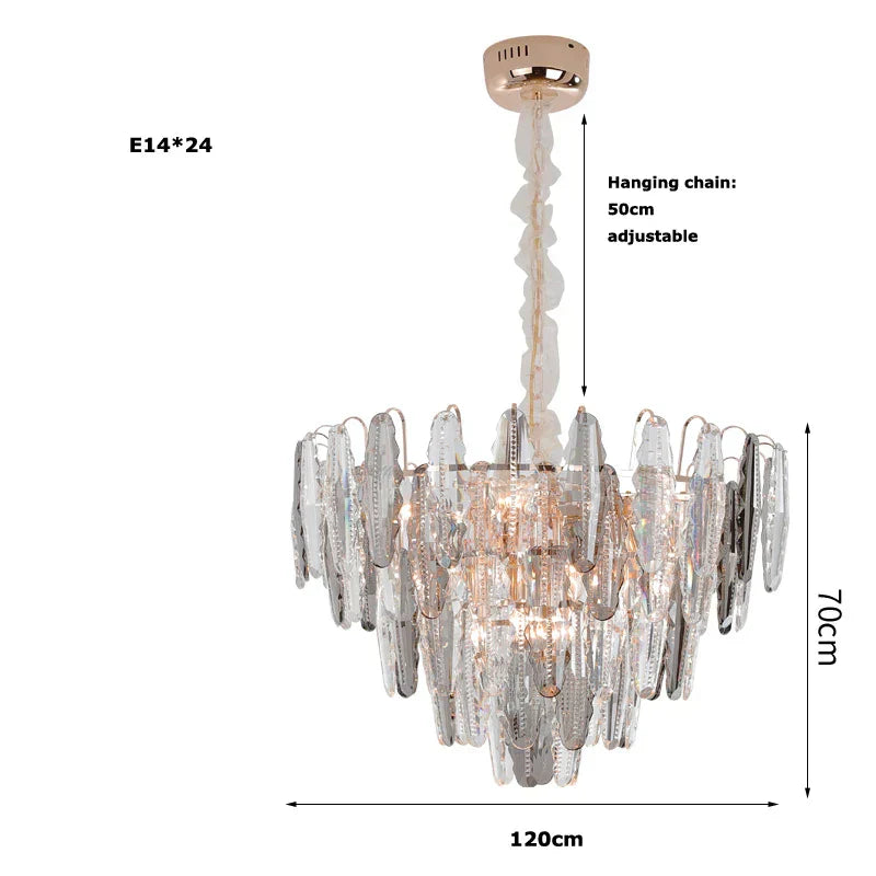 DecorBites™ Gold Crystal Chandelier Lighting for Living Room
