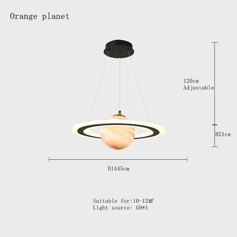 DecorBites™ Astronaut Ball LED Light: Modern Boys Room Decor, Acrylic Planet Earth Pendant