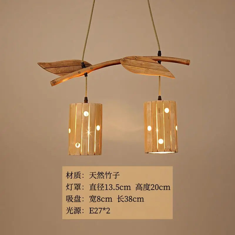 DecorBites™ Bamboo Art Chandelier: Retro Korean Living Room Lights for Tea House & Restaurant