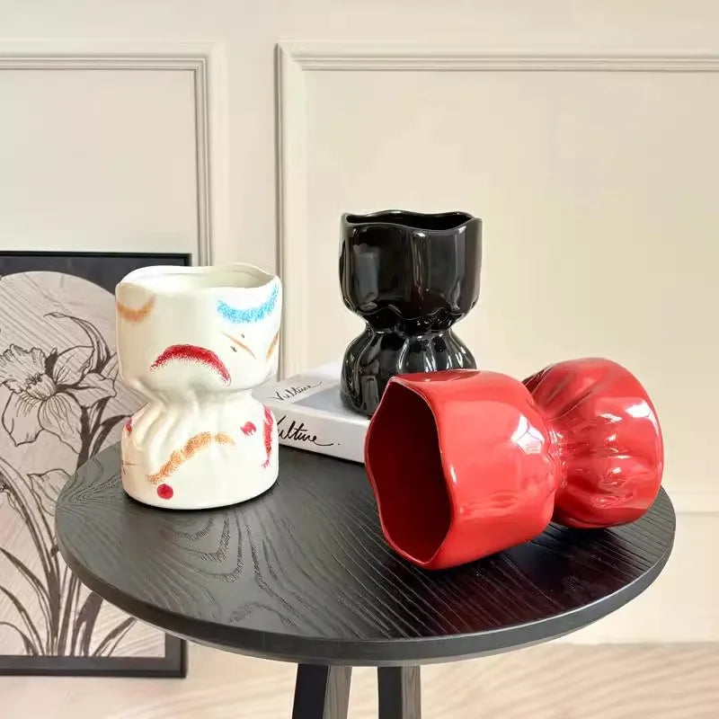 DecorBites™ Bouquet Shape Ceramic Vase Pot Home Decoration Floral Arrangement Accessories