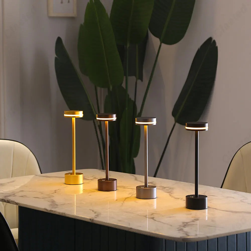 DecorBites™ LED Touch Table Lamp: Rechargeable Three-tone Lighting for Living Room, Bedroom, Study.