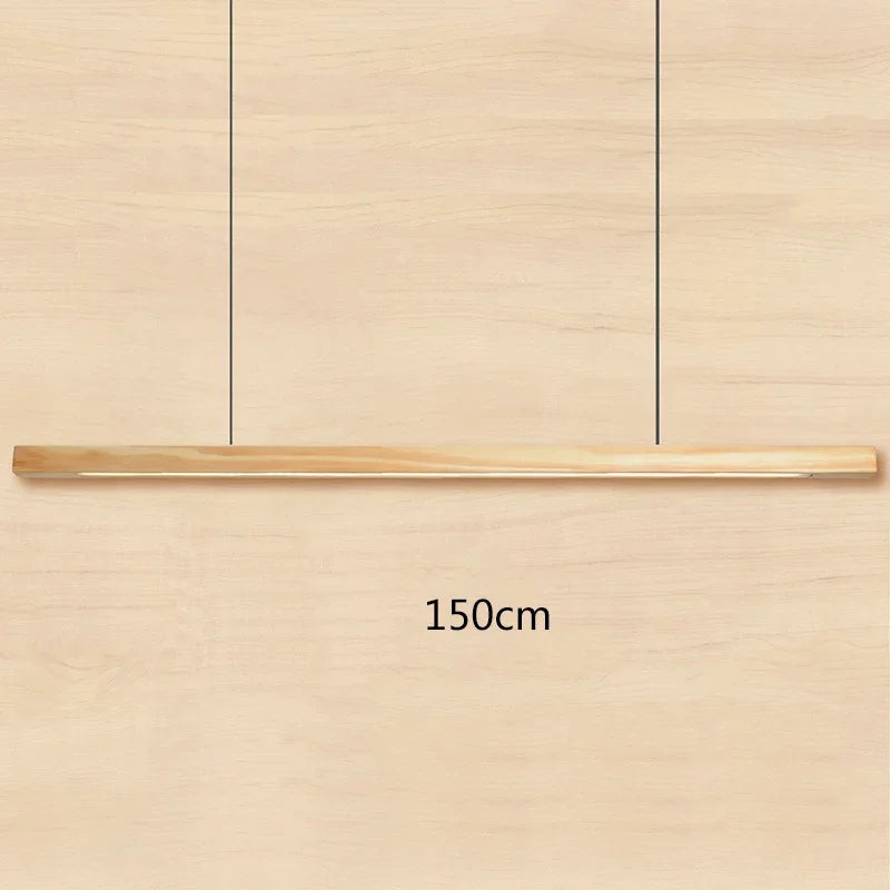 DecorBites™ Black Walnut Dining Pendant Light: Simple Log Strip Design for Dining Room, Office