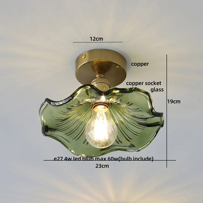 DecorBites™ Clear Glass LED Ceiling Light Fixture Modern Nordic Copper Knob Switch Lamp