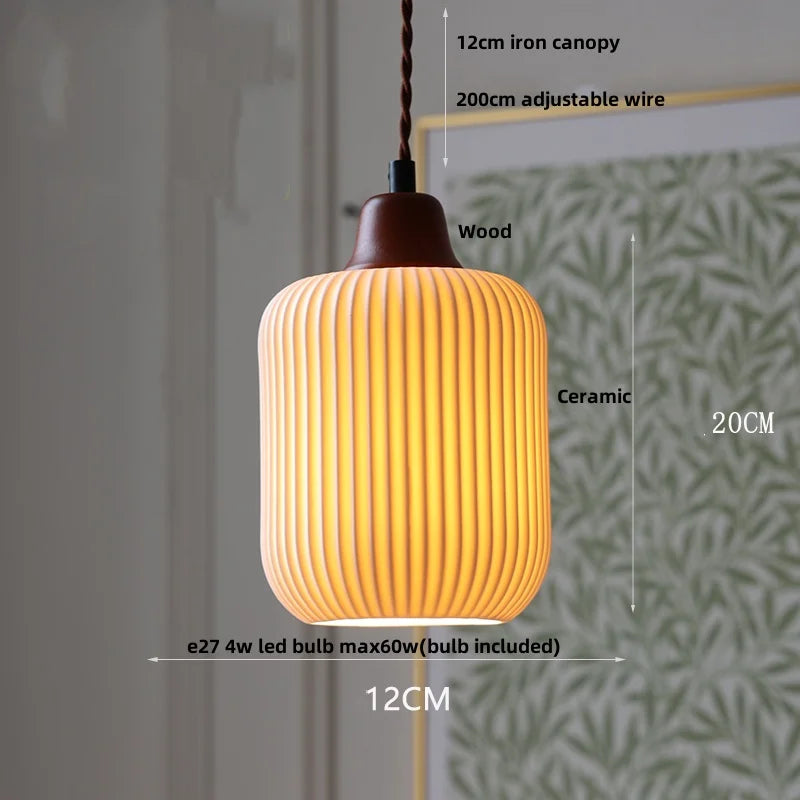 DecorBites™ Ceramic LED Pendant Lamp with Adjustable Copper Socket - Nordic Modern Home Decor