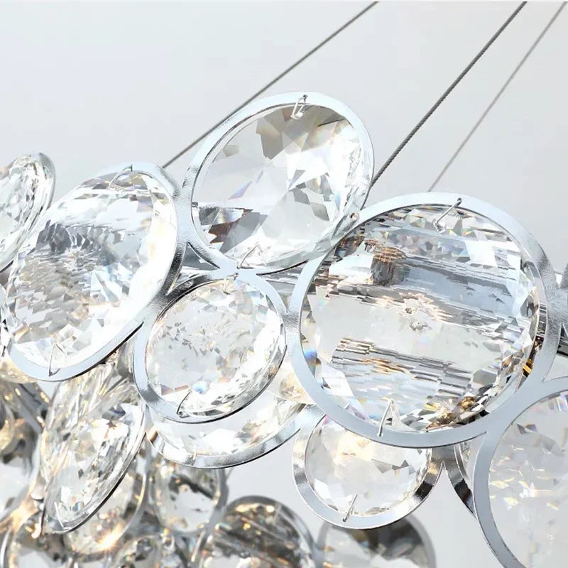 DecorBites™ Crystal LED Chandelier: Modern Nordic Style Luxury Pendant Light for Living, Bedroom, Dining Room
