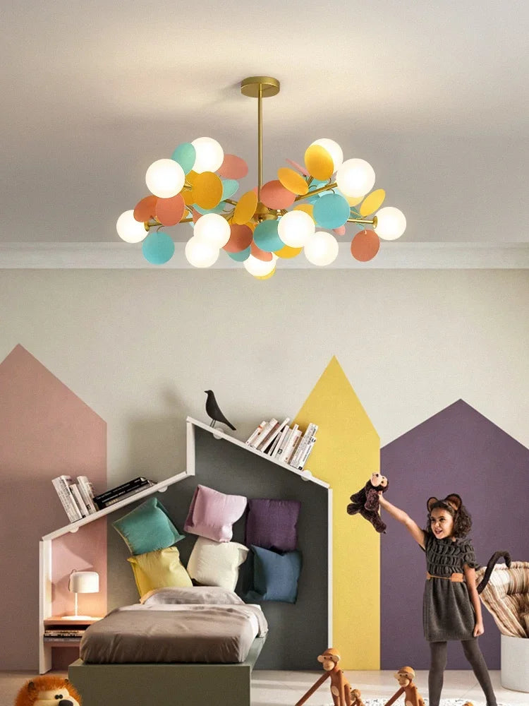 DecorBites™ Glass Hanging Ceiling Lamp for Kids Room, Living Room, Bedroom - Modern Chandelier & Home Decor