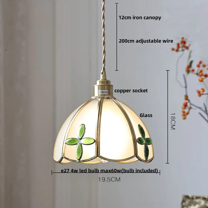 DecorBites™ Butterfly Glass Flower LED Pendant Lamp – Tiffany Style Adjustable Hanging Lamp