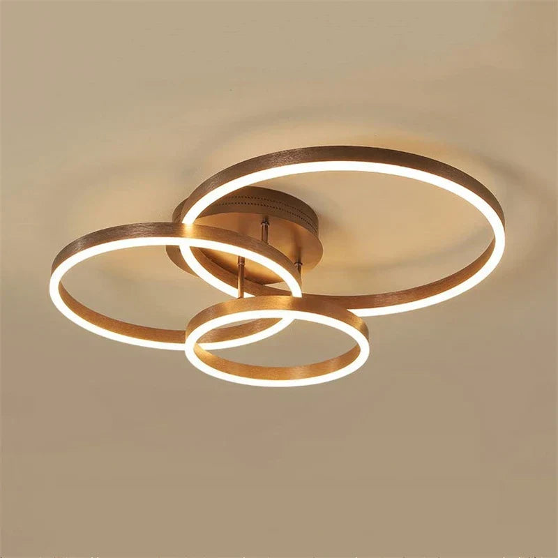 DecorBites™ Golden Coffee LED Ceiling Light with Acrylic Lampshade for Creative Living Room Fixtures