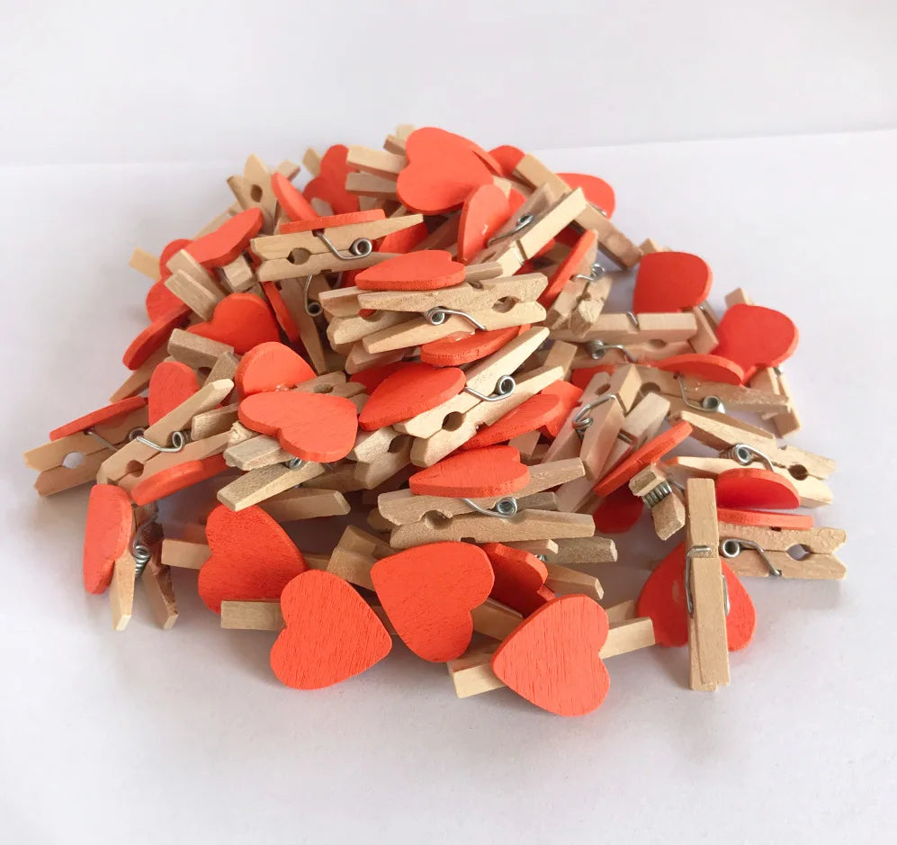 DecorBites™ 50-Piece Mini Wooden Clips for Photos Crafts, 25mm Small Clothespin Decoration