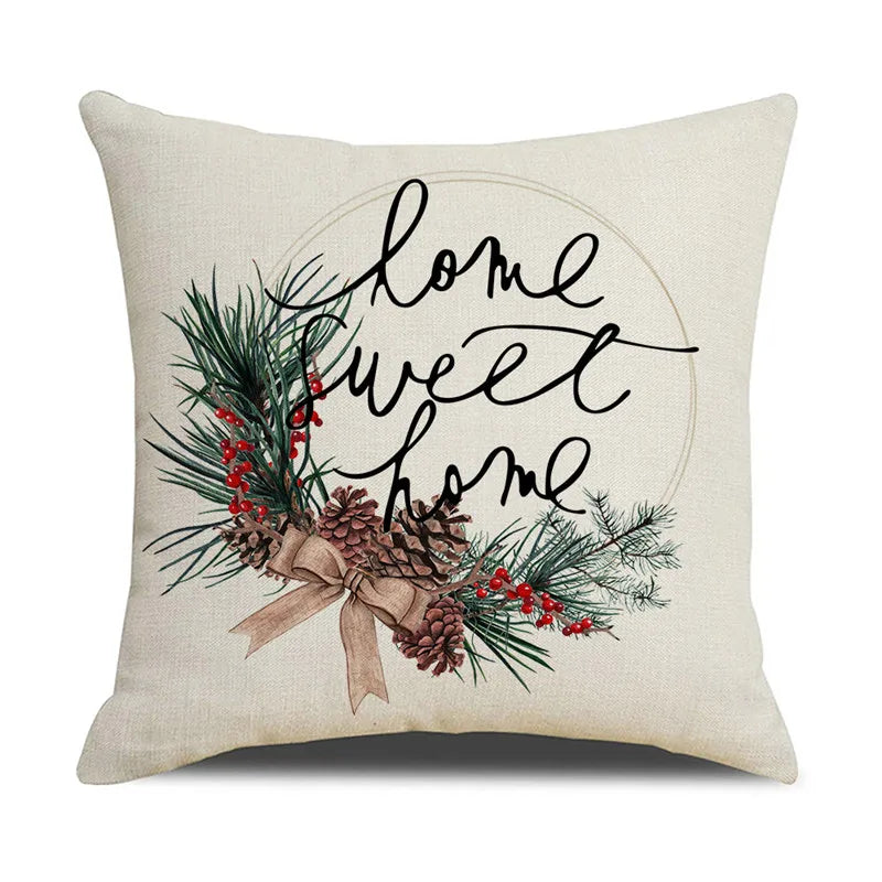DecorBites™ Cartoon Birds Christmas Pillowcase 45X45cm - Linen Sofa Cushion Cover