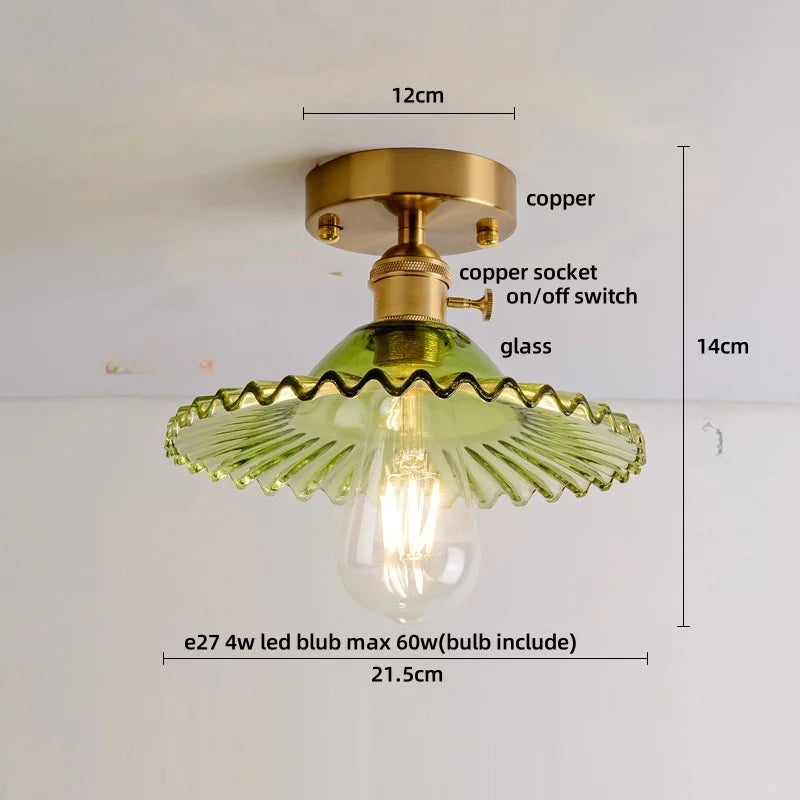 DecorBites™ Glass Grid LED Ceiling Lamp: Luxury Crystal Nordic Copper Ceiling Lights