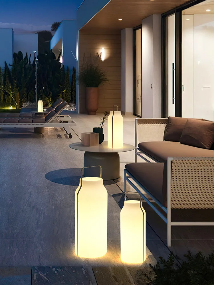 DecorBites™ LED Stainless Steel Outdoor Lawn Light: Waterproof, Portable, & Atmosphere-Enhancing.