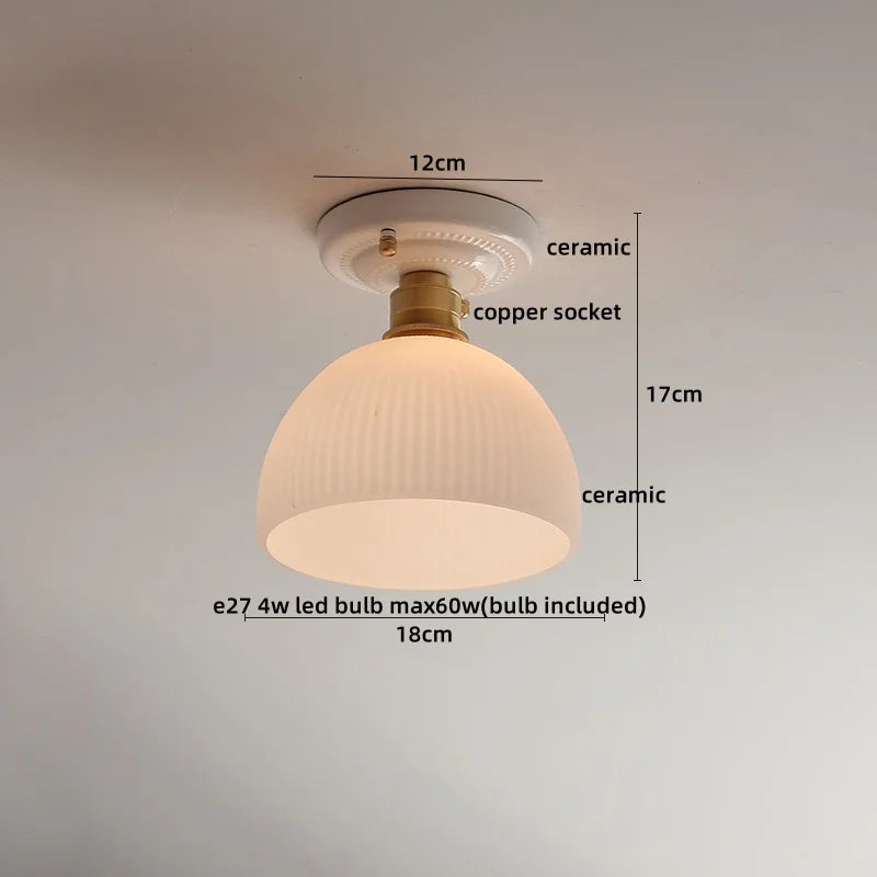 DecorBites™ Ceramic LED Ceiling Light Creamy White Nordic Indoor Lighting Fixture