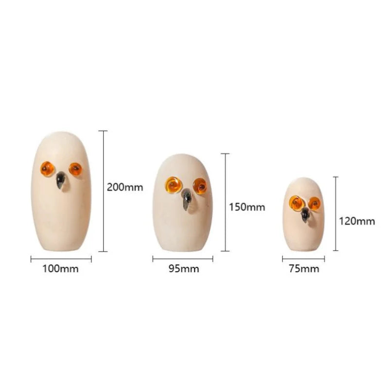 DecorBites™ Cartoon Owl Glass Sculpture Home Decor Figurine
