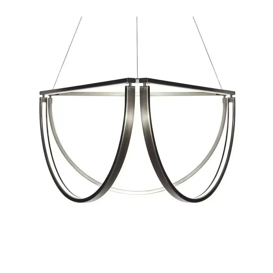 DecorBites™ Black Gold Geometric LED Chandelier - Postmodern Indoor Hanging Lamps for Living Room