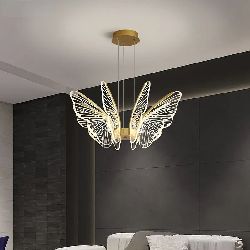 DecorBites™ LED Butterfly Ceiling Chandelier - Luxury Pendant Light for Bedroom, Living & Dining Room