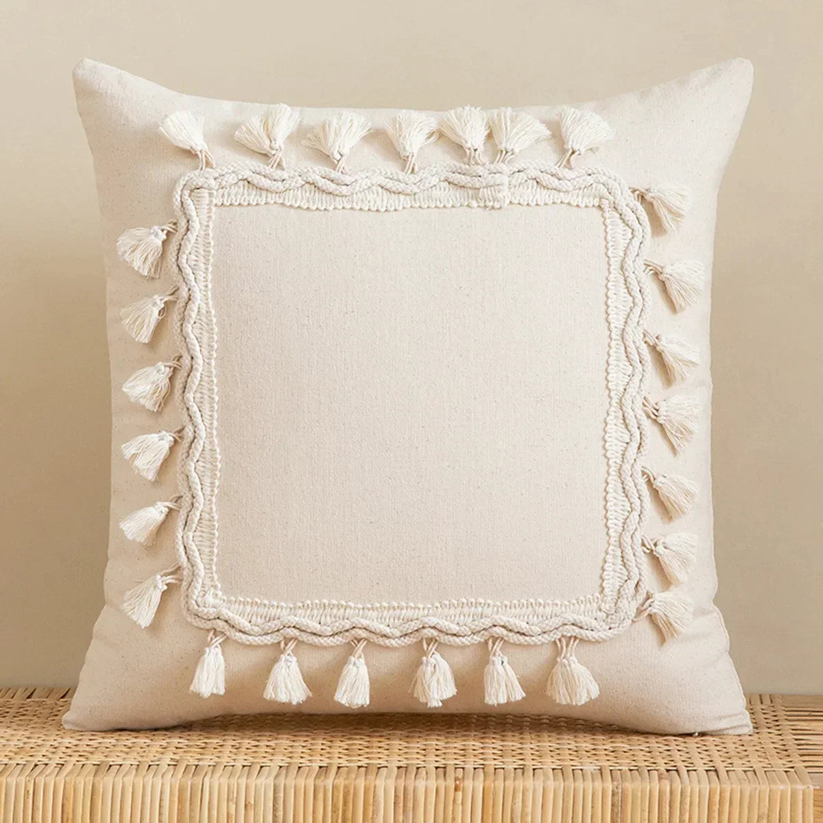 DecorBites™ Bohemian Tassel Cushion Covers 45x45/30x50cm for Living Room Decor