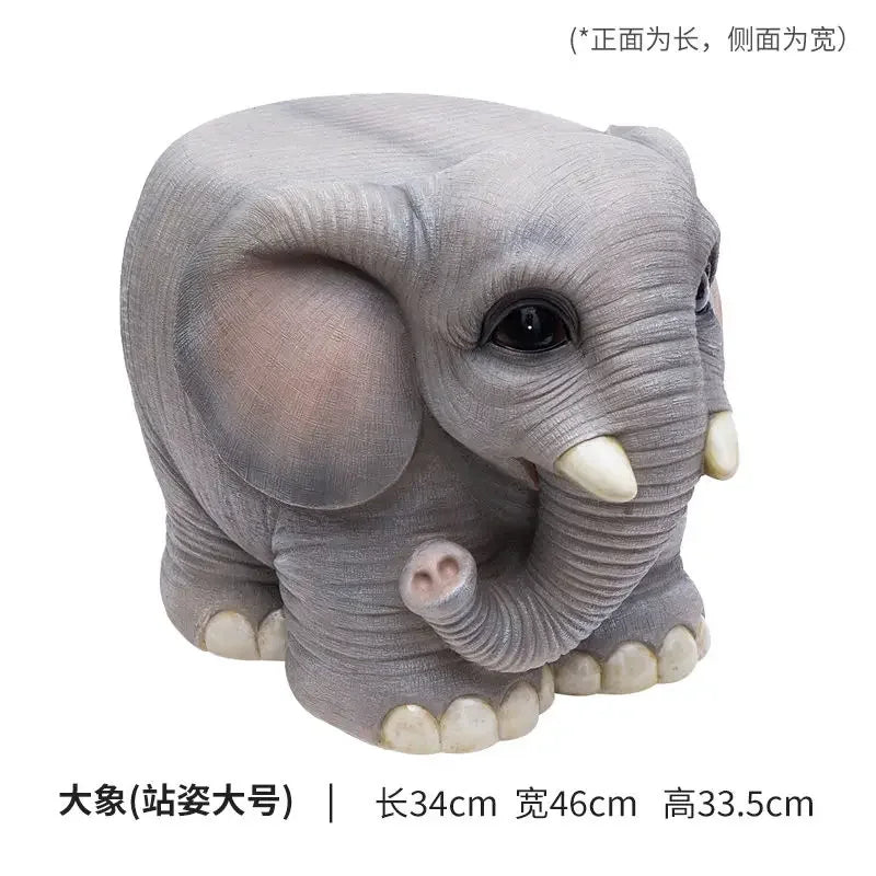 DecorBites™ Animal Resin Sculpture Footstool Seat Cartoon Statue Chair for Living Room