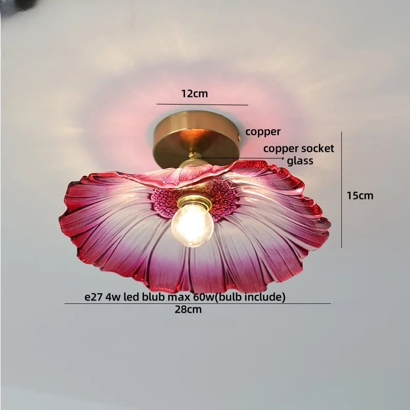 DecorBites™ Glass Grid LED Ceiling Lamp: Luxury Crystal Nordic Copper Ceiling Lights