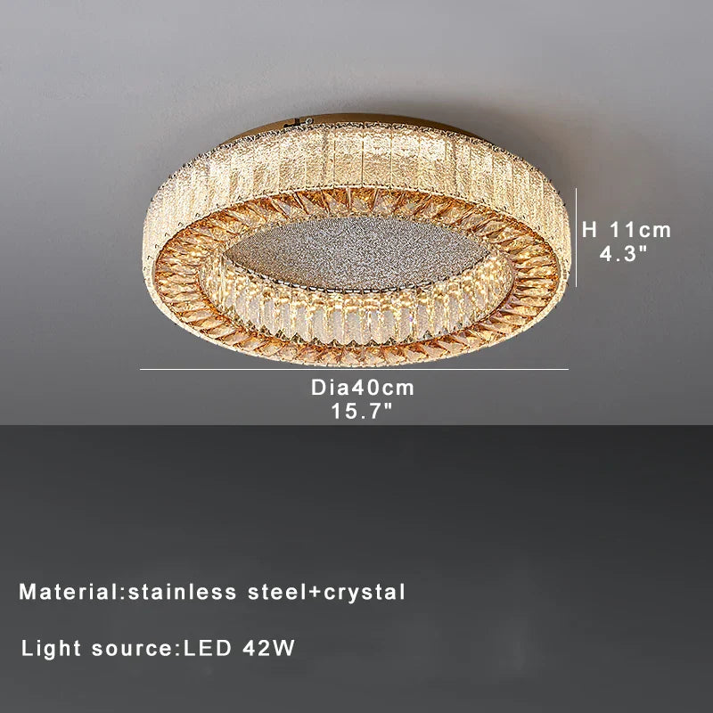 DecorBites™ Crystal Ceiling Lamp: Luxury Postmodern Design for Living Room & Bedroom