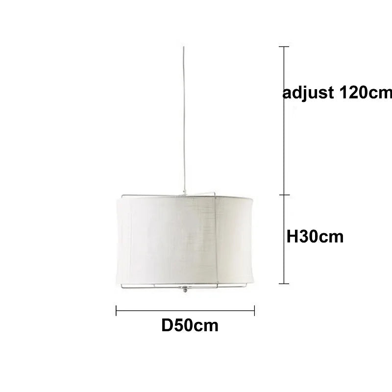 DecorBites™ Linen Fabric Chandelier: Japanese Retro Handmade Art Lamps for Restaurant, Bedroom, Bar Counter