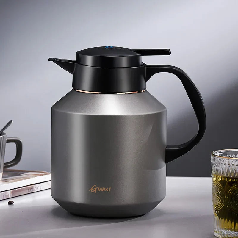 DecorBites™ Insulation Pot: Large Capacity Vacuum Flask with One Key Temperature Display
