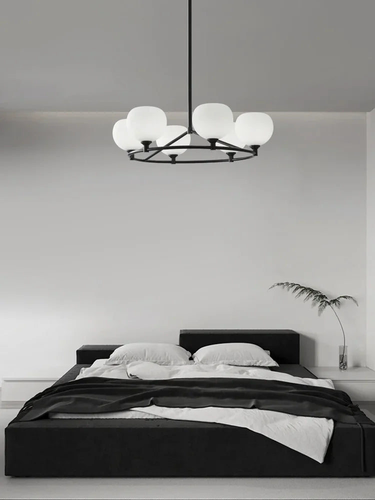 DecorBites™ Copper Glass Chandelier: Stylish Hanging Light for Living Room, Bedroom, Dining Room