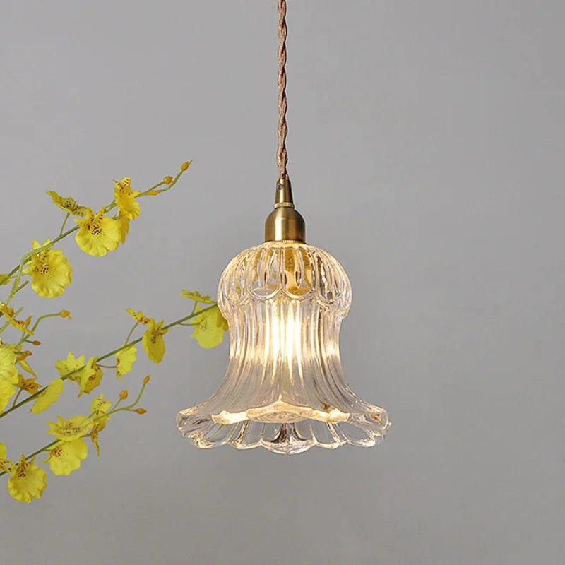 DecorBites™ Brass LED Pendant Light Fixture Clear Glass Nordic Modern Hanging Lamp