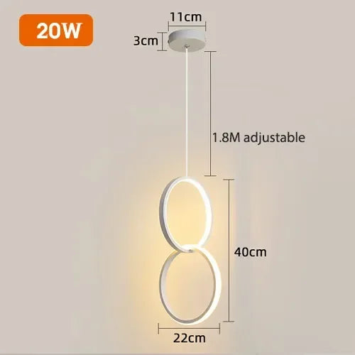 DecorBites™ Geometric LED Pendant Lights for Living Room Bedroom Kitchen, Modern Hanging Lamps for Decor